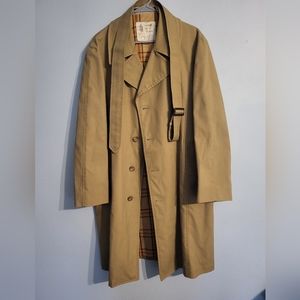 London Fog Vintage Jacket 44 Regular Tan W Plaid Lining Carhartt Like Material